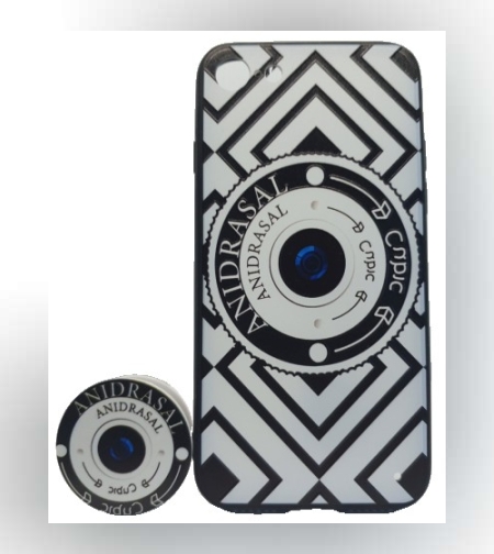 Husa Apple iPhone 6/6S Multicolor Model Camera Foto + Suport inclus