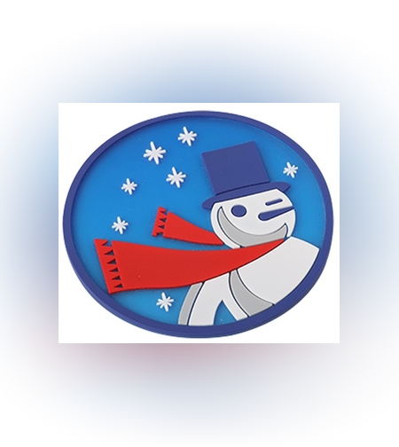 Suport pentru Pahar, Flippy, Model Om de Zapada, din PVC, 10 cm, Rezistent la Caldura, Albastru