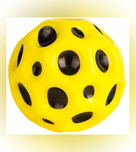 Minge Saltareata Hiperelastica, Flippy, Space Moon Ball foarte Elastica, Antistress pentru Copii, Diametru 66 mm, Galben