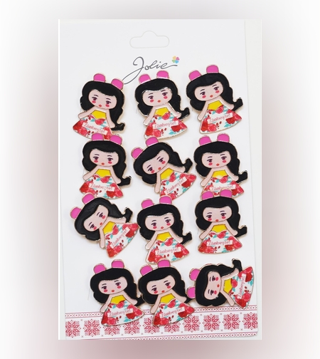 Set 12 Brose Martisor pentru Copii Fetita cu Mesaj Zambeste