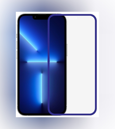 Folie de Sticla Securizata pentru Apple iPhone 15 Pro Max, Flippy, Luminous, Margine Fosforescenta Neon din Silicon, Mat, Anti-Amprenta, Protectie Completa, 9H, Albastru