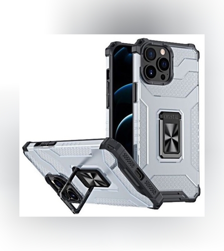 Husa de protectie Flippy compatibila cu Apple iPhone 13 Pro Max Acrylic Armor cu suport Negru