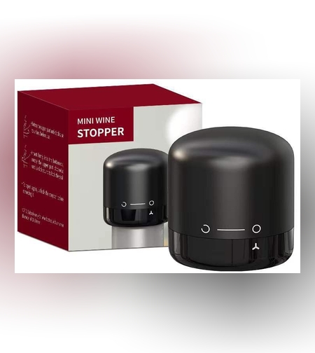 Capac de Etansare a Sticlei de Vin, Flippy, Rotativ, On-Off, Silicon, Reutilizabil, Usor de Depozitat si Folosit, 3.8 x 3.8 x 3.8 cm, Negru