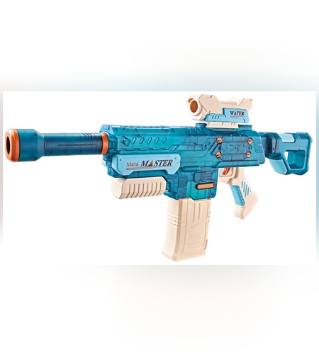 Pistol cu Apa Electric, Flippy, +6 Ani, Rezervor 500 ml, Incarcare USB, din Plastic, 69 x 5.5 x 30 cm, Albastru