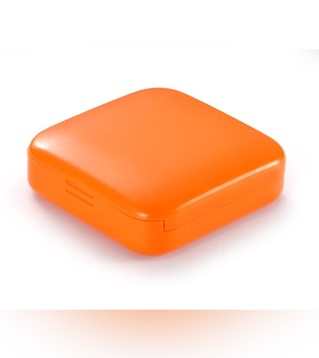 Cutie depozitare medicamente, 2 compartimente, Glisanta, Portocaliu, Patrata, Flippy, Inchidere etans