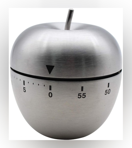 Cronometru de Bucatarie, Flippy, Mecanic, Forma de Mar, din Otel Inoxidabil, 60 min Timer, 7.5 x 6.2 cm, Argintiu