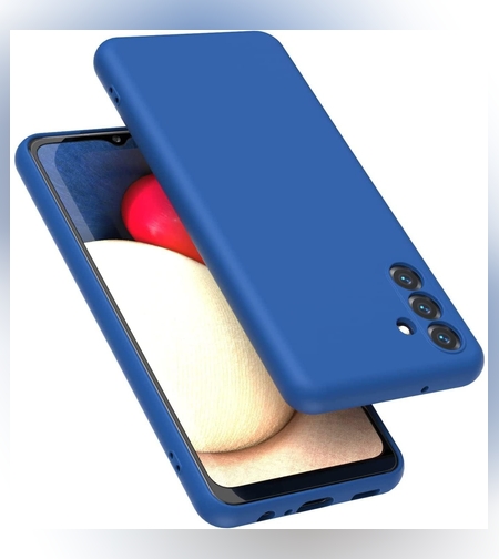 Husa de Protectie, Flippy, pentru Samsung Galaxy A55, Liquid Silicone, cu Microfibra pe Interior, Protectie Antisoc, Compatibil Incarcare Wireless, Albastru