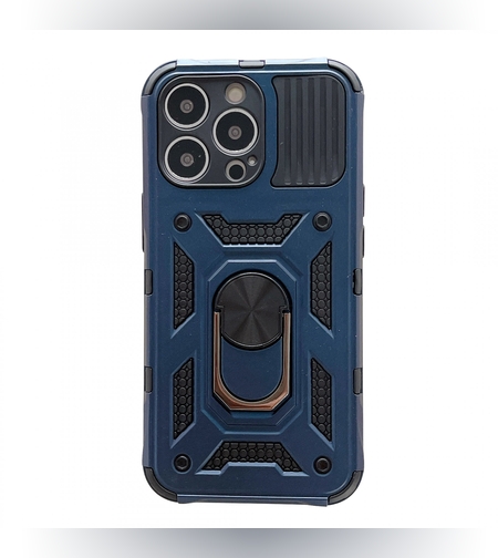 Husa de protectie Flippy compatibila cu Apple iPhone 13 Pro Max Defender Model 4 cu suport,Albastru