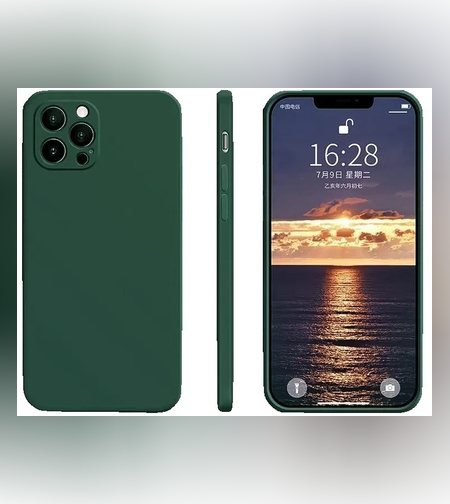 Husa pentru Apple iPhone 14 Flippy, Liquid Silicone, cu Microfibra pe interior, Protectie Antisoc, Dark Green, Verde inchis