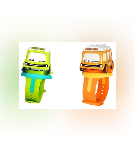 Set jucarie pentru copii, Flippy, masina-ceas verde si portocalie