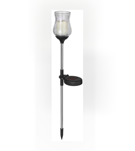 Lampa solara LED tip Lalea pentru gradina Flippy, inaltime 55 cm,  material sticla si ABS, 2V, ABS, 600mAh, alb cald