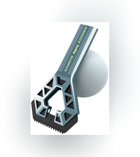 Racleta Auto pentru Zapada cu un Capat, Flippy, Universala, Deszapezire Masina, cu Maner, Ergonomic, Detasabila, pentru Geamuri si Caroserie, Usor de Utilizat, 23.5x4.3 cm, Albastru