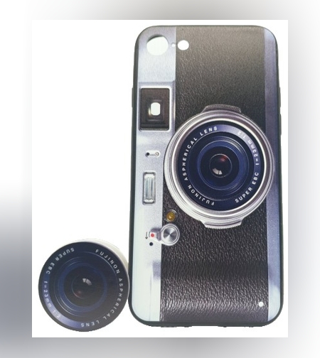 Husa Apple iPhone 6/6S Multicolor Model Camera Foto Retro suport inclus