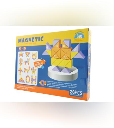 Set inteligent de constructie cu piese magnetice, Flippy, 26 piese, pentru copii, +3 ani, multicolor
