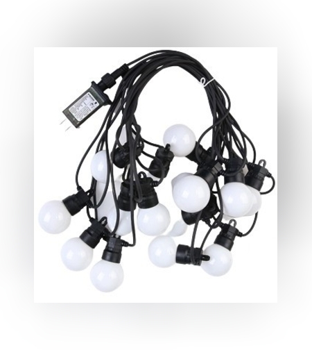 Instalatie Craciun, 5 metri, 10 Becuri LED rotunde, pentru exterior cu incarcare la sursa de curent, Flippy