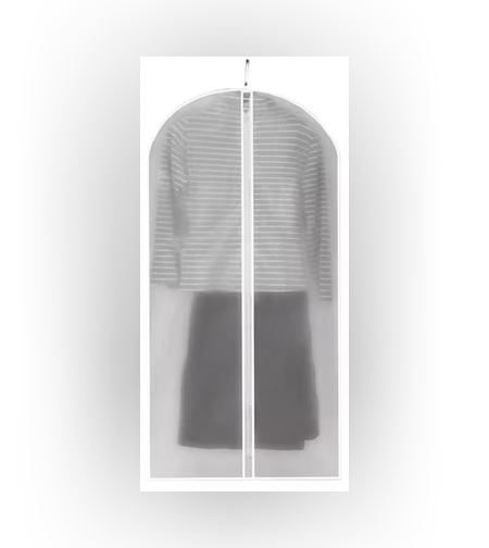 Set 5 Huse de Depozitare cu Fermoar, Flippy, pentru Haine, de Protectie, pentru Voiaj, Netesut, Rezistent la Praf, 60x120 cm, Transparent-Alb