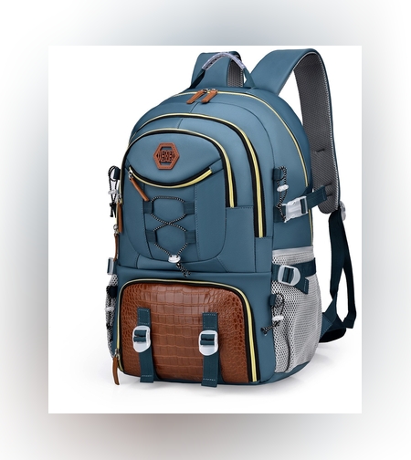 Rucsac Multifunctional pentru Calatorie, Flippy, pentru Alpinism, Voiaj, Drumetii, din Panza Oxford, 34x16x52 cm, Albastru Marin