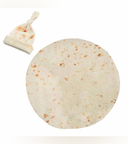 Set patura flanel si caciula Flippy, forma lipie, pentru nou-nascuti, material poliester, 85 cm, crem