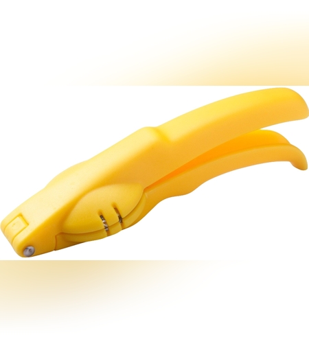 Dispozitiv de spart nuci si castane Flippy, ABS si otel, 17.5 x 5.5 x 5 cm, usor de utilizat, galben