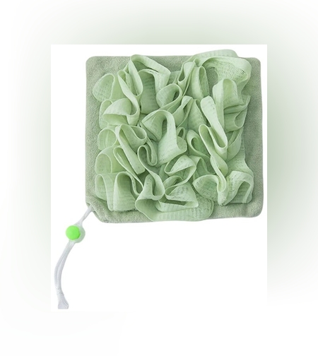 Prosop de Baie, Flippy, 2in1, cu Burete din Plasa, 17 x 17 cm, Verde