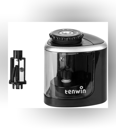 Ascutitoare Electrica Semi-Automata, Flippy, din Plastic, Baterii 2 x AA (neincluse), 6.5 x 6.5 x 7.5 cm, Negru