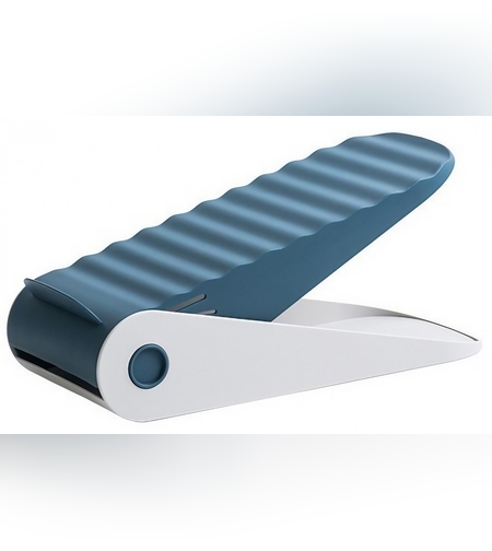 Suport pentru Pantofi, Flippy, cu Două Straturi, Organizator, Antiderapant și Durabil, Inălțime Reglabilă, 25.5x11x7.5 cm, Albastru, 150 g