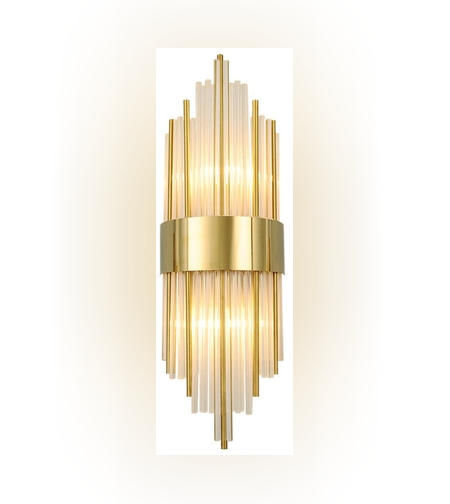 Aplica de Perete, Flippy, pentru Interior, din Otel Inoxidabil si Sticla, 40 x 16 cm, LED, Auriu