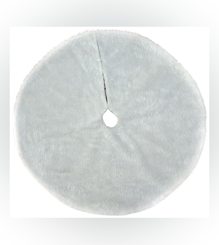 Covor pentru bradul de Craciun White Haipai, diametru 120 cm, blana cu o grosime 4 cm, alb