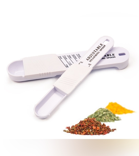 Set doua linguri masurare ajustabile Flippy, material ABS, 16x3.5x1.6 cm, alb