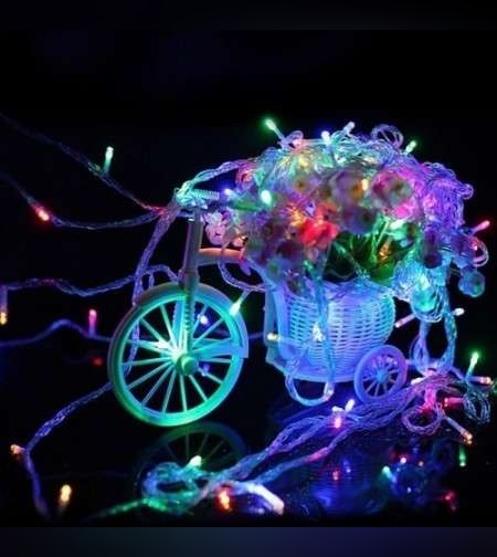 Instalatie de Craciun cu Baterii Tip Liniar, 2 jocuri de lumini, Fir Transparent 2 m 20 LED -uri, Multicolor