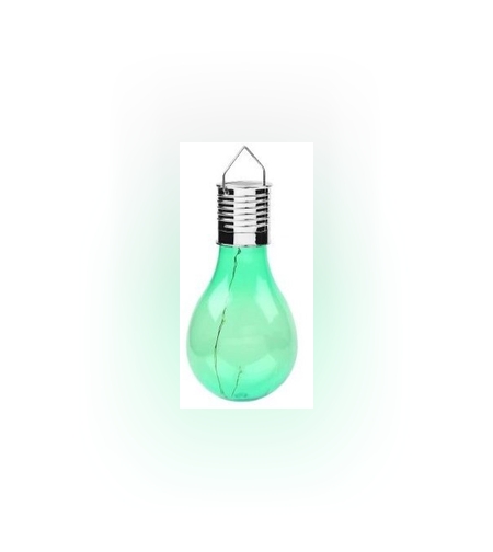 Lampa Solara LED Decorativa sub forma de Bulb, pentru exterior, suspendata, IP65, Ultron Verde, Flippy