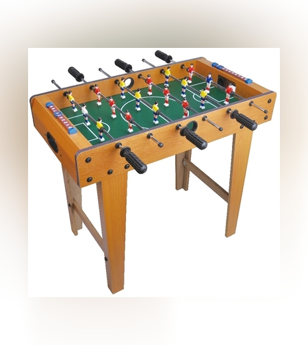 Masa de Fotbal cu Teren, Flippy, cu Picioare, 6 Manere, Tablou de Scor, 69 x 62 x 36.5 cm, din Lemn/Otel/ABS, Maro