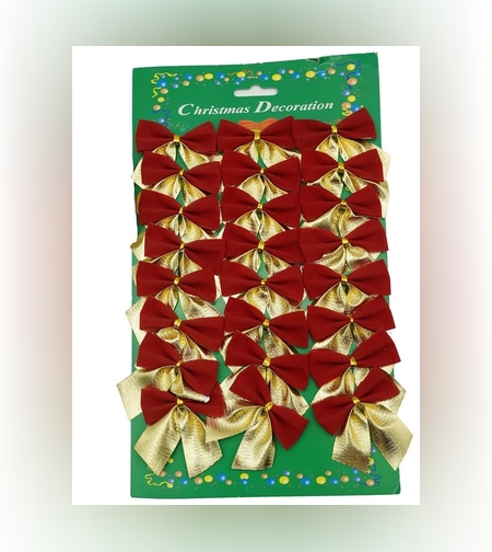 Set 24 fundite pentru brad, Rosii-Aurii , 5 x 6 cm, din poliester, Flippy