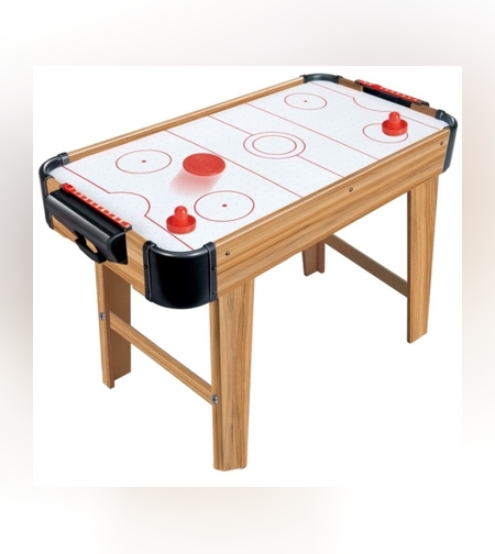 Masa Air Hockey Graffiti cu Picioare Lungi, Flippy, Lemn, 2 Pucuri, Tabela Scor, 2 Impingatoare, 76x38x61 cm, Maro