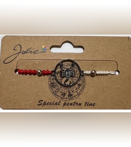 Martisor bratara zodiac, Jolie, 5x9 cm, Scorpion