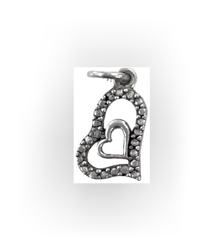 Pandantiv, Jolie Silver, Argint 925, Model Inima in Inima, 0.9 g, 18x11 mm