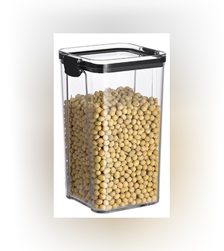 Recipient din Plastic, Flippy, pentru Alimente/Obiecte, Inchidere Ermetica, 10.2 x 18.5 cm, 1300 ml, Transparent