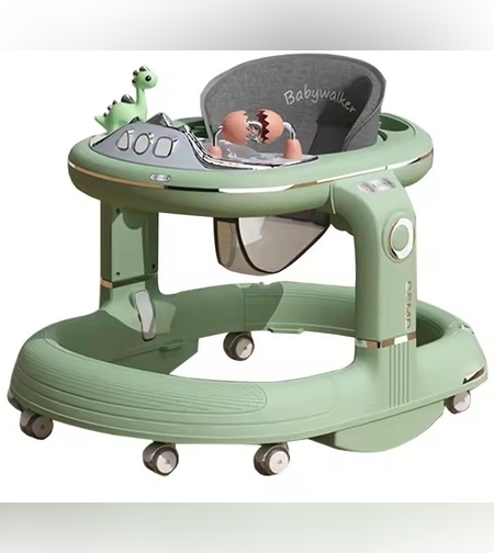 Premergator 4in1, Flippy, Antemergator, Balansoar, Scaun de Masa, Functie Muzicala, din ABS, Roti Universale, Inaltime Reglabila, Sistem Antirasturnare, Greutate Portanta 25 kg, +6 Luni, Verde