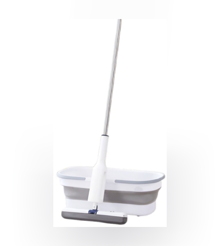 Set Mop Telescopic cu Galeata Pliabila, Flippy, Gri, 32 cm, Maner Reglabil 140 cm, Sistem de Stoarcere Usor si Eficient