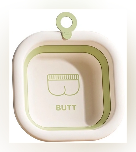 Cada Pliabila pentru Baie pentru Copii, Flippy, Cadita pentru Bebelusi, Model Patrat pentru Fundulet, Verde, 30x30x3.5 cm, 3.5 L