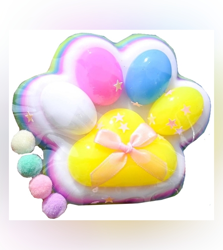 Jucarie Antistres Squishy, Flippy, Revenire Lenta, Model Labuta de Pisica, Squishy, BIG 12.5 x 10.5 cm, 220 g, Model 19, Multicolor Roz