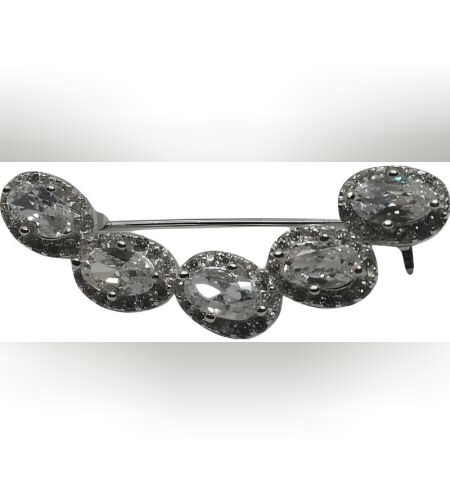 Brosa din Argint 925 Semicerc cu Zirconii