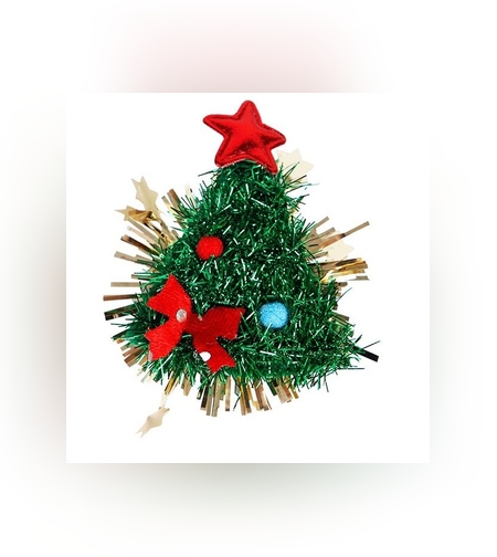 Agrafa de Par, Flippy, Tema Craciun, Model Brad, din Panza, 8.5 x 8 cm, Multicolor