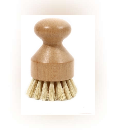 Perie de Curatat Vase si Alimente, Flippy, din Lemn de Bambus, 8 x 5 cm, Perie din Sisal, Maro