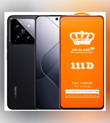 Folie Sticla Securizata pentru Xiaomi 14, Flippy, Sticla de Protectie Compatibila cu Xiaomi 14, Full Cover 111D, HD, Margini Negre, Transparenta