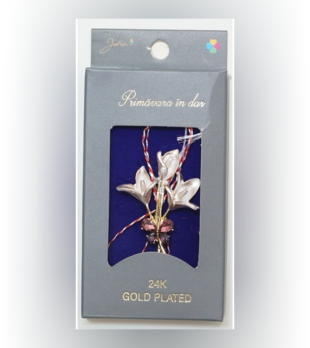 Martisor Brosa Placata cu Aur 24K, Dimensiune Brosa Aprox 2- 3 cm, Model 15