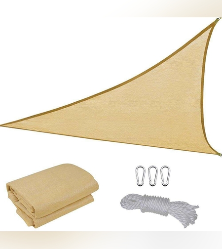 Prelata de soare/ Copertina de tip parasolar pentru terasa si gradina, Flippy, triunghiulara, 2x2x2 m, galbena