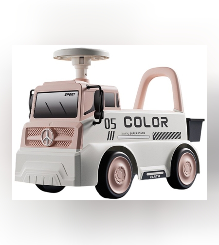 Mașinuță pentru copii, Flippy, 3 ani, Model Camion, Sport, Claxon, Cutie Depozitare, 62x26x40 cm, Roz