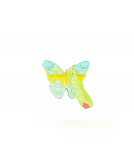 Jucarie antistres din silicon, Flippy, Pop It Now and Flip It, Portofel fluturas, Bleu/Galben