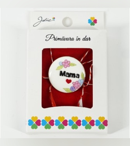Martisor Brosa Mica in Cutie, Dimensiune Brosa 2.5-3 cm, Material Metal, Model Cerc Mama